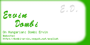 ervin dombi business card